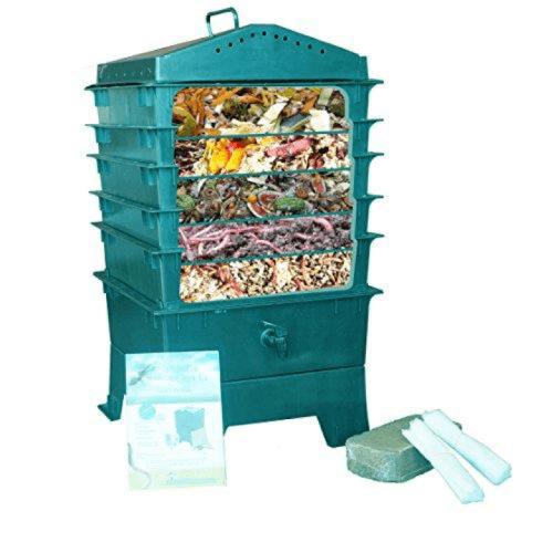 Vermihut worm composter in dark green