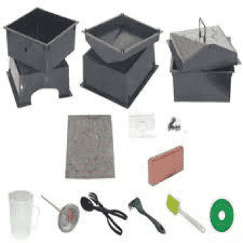 All the parts included in the VermiHut worm compost bin